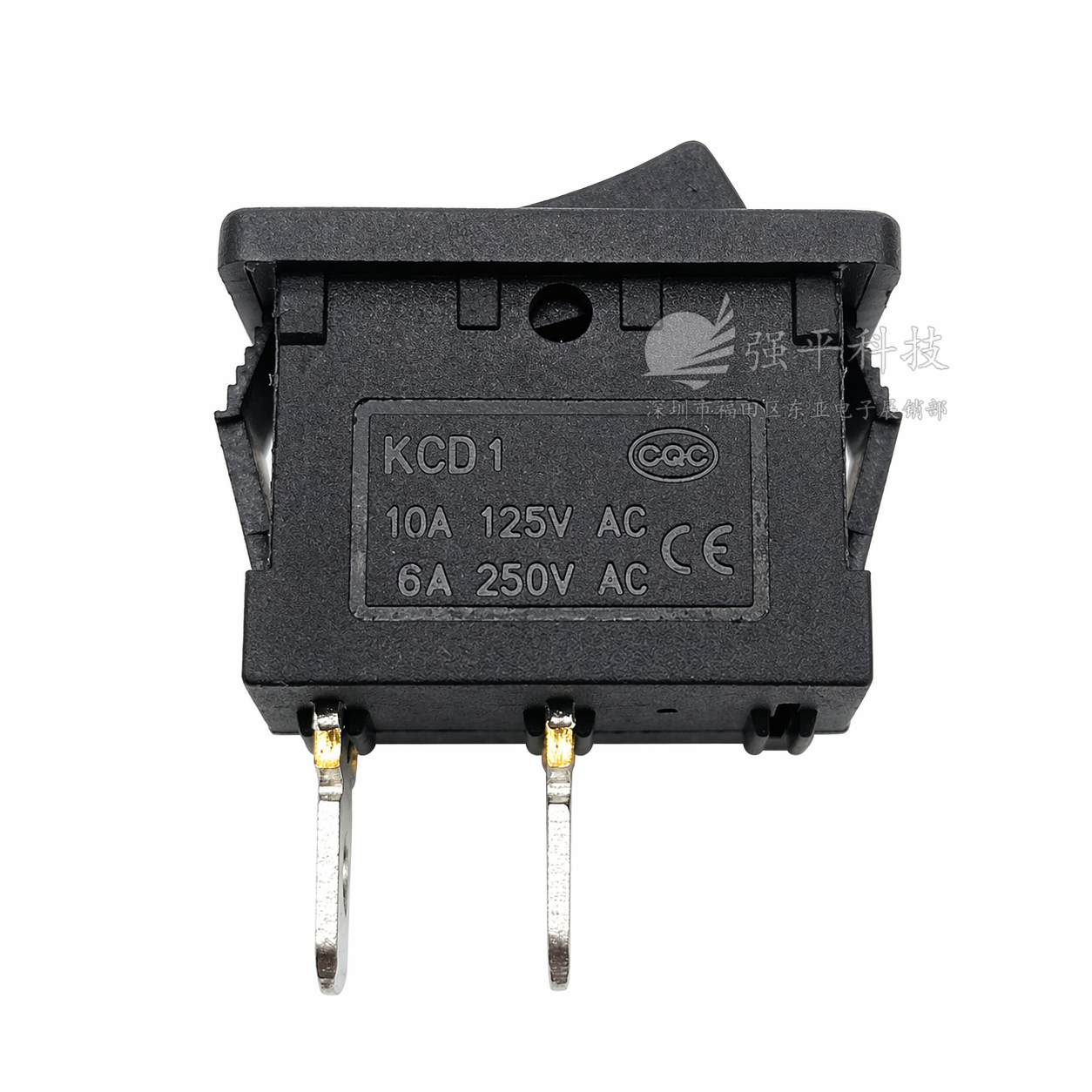 船型开关 KCD1-101翘板开关 15*21mm 黑白2脚2档 6A250V10A125V