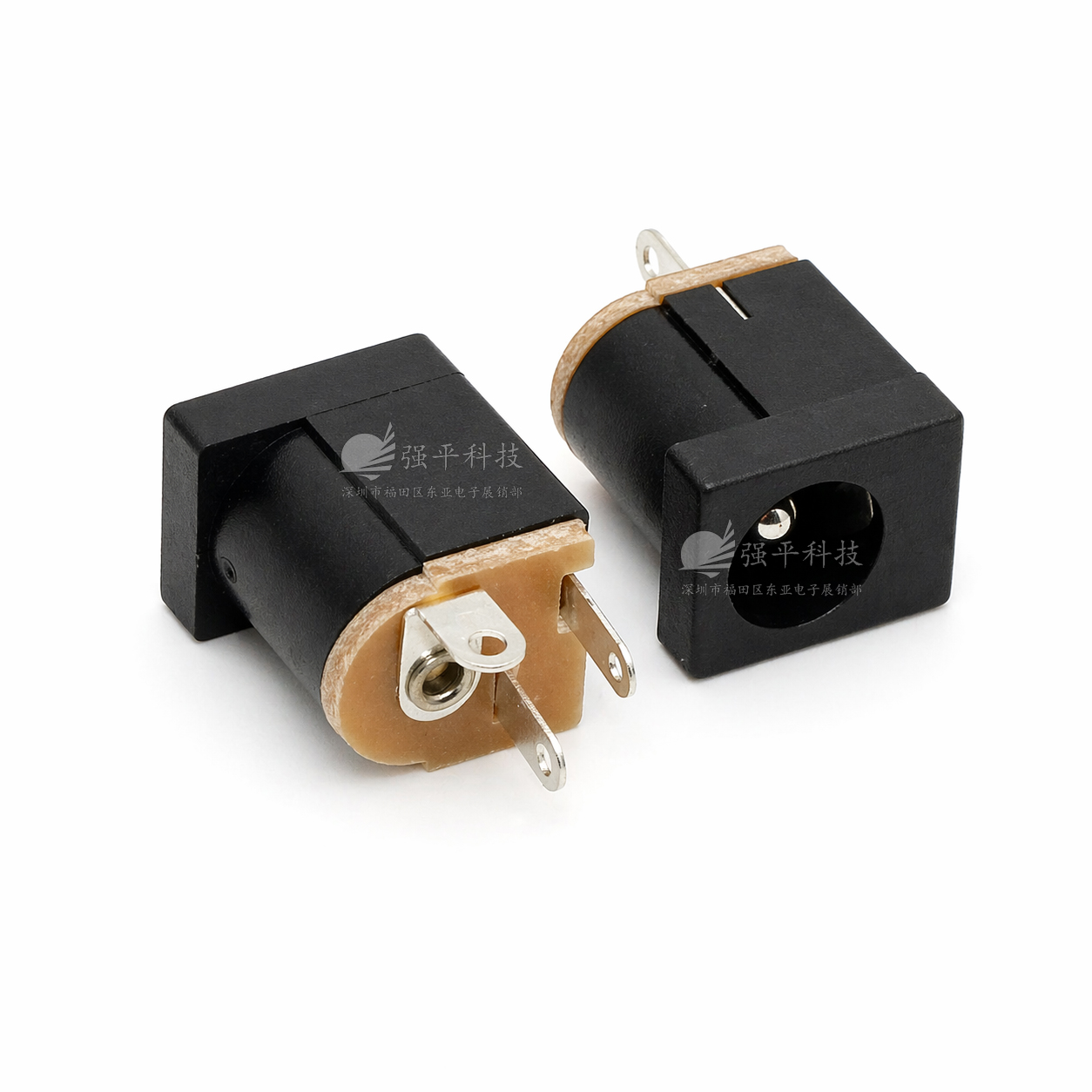 电源插座 DC-012母座 5.5mm*2.1*2.5 立式180度三脚