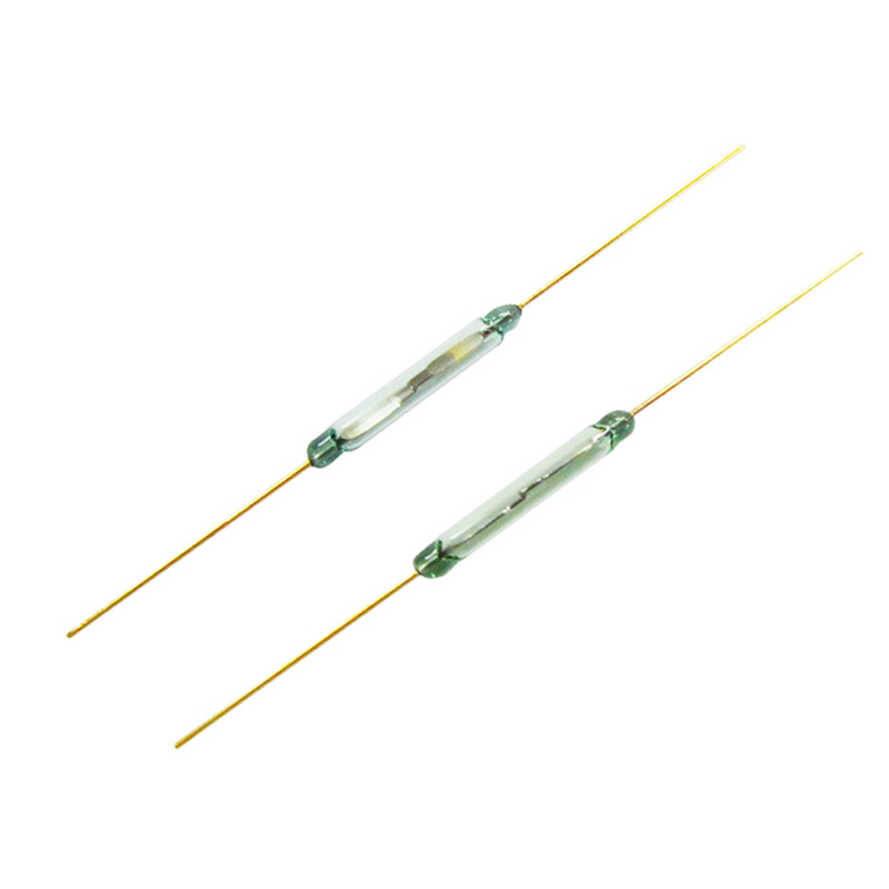 干簧管 MKA-14103 两脚常开2x14mm 俄罗斯进口原装 绿管金脚磁控开关