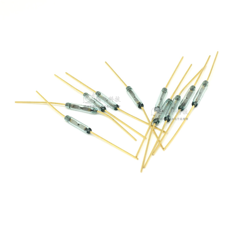 干簧管 MKA-10110 两脚常开2x10mm 俄罗斯进口原装 绿管金脚磁控开关