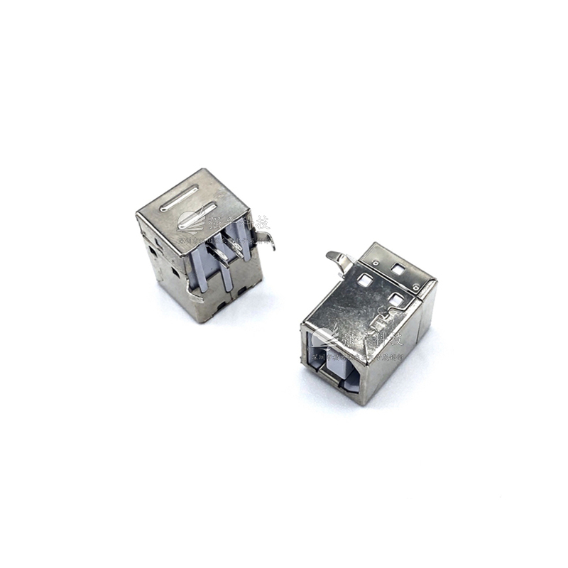 USB连接器 BF90度DIP弯脚白胶铁壳母座 插座
