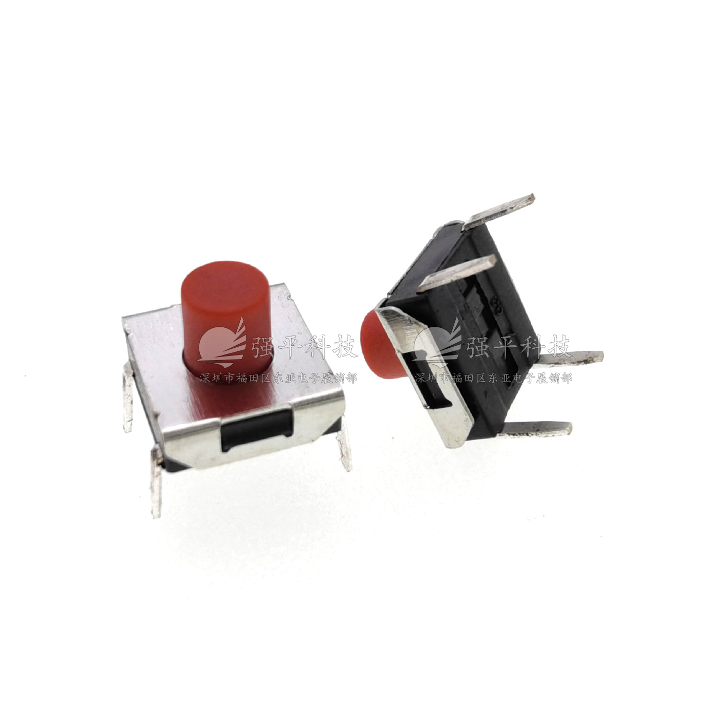 轻触开关 6x6x2.5mm 四脚插脚红头 (H:2.5/3.1/3.5/3.8/4.3/4.5/5)
