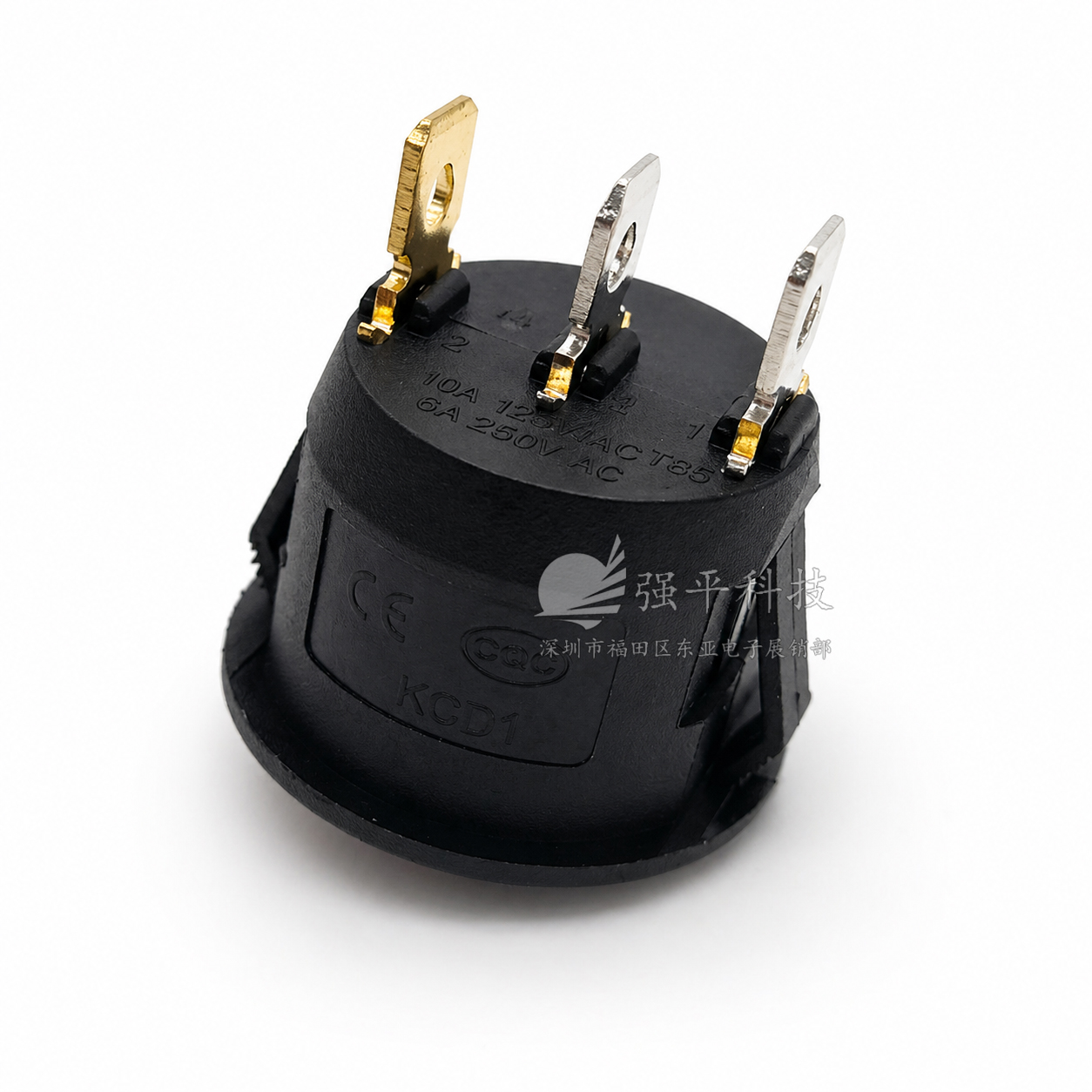 船型开关 KCD1圆型带灯 3脚2档 6A250V 10A125V 23MM 翘板开关 规格书 6