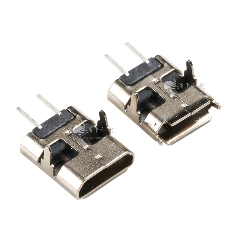 USB连接器 迈克USB2.0母座MICRO 2P直插180度2针前插后贴充电专用插座 规格书 2