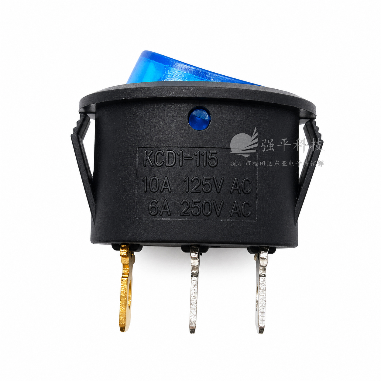 船型开关 KCD1椭圆形 带灯3脚2档 6A250V 10A125V 翘板开关 规格书 6