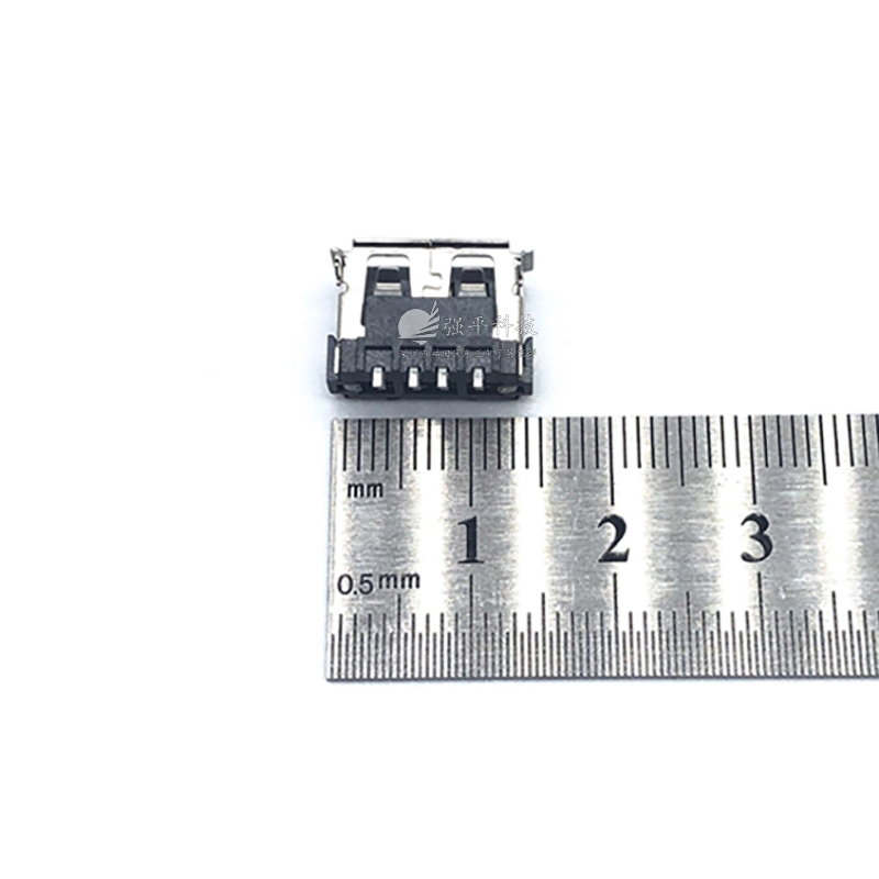USB连接器 AF10.0前2脚6.8H卷边SMT铁壳黑胶 插座 规格书 1