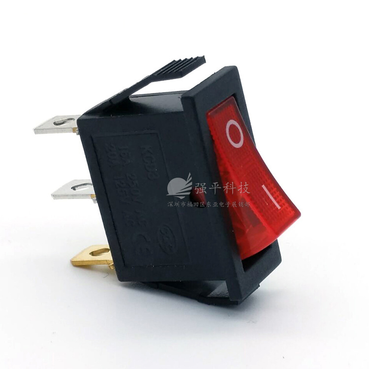 船型开关 KCD3带灯 3脚2档15A250V20A125V大电流翘板开关 规格书 4