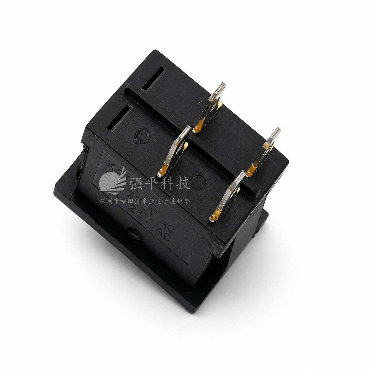 船型开关 KCD1 4脚2档黑色 6A250V 10A125V 15x21mm 翘板开关 规格书 6