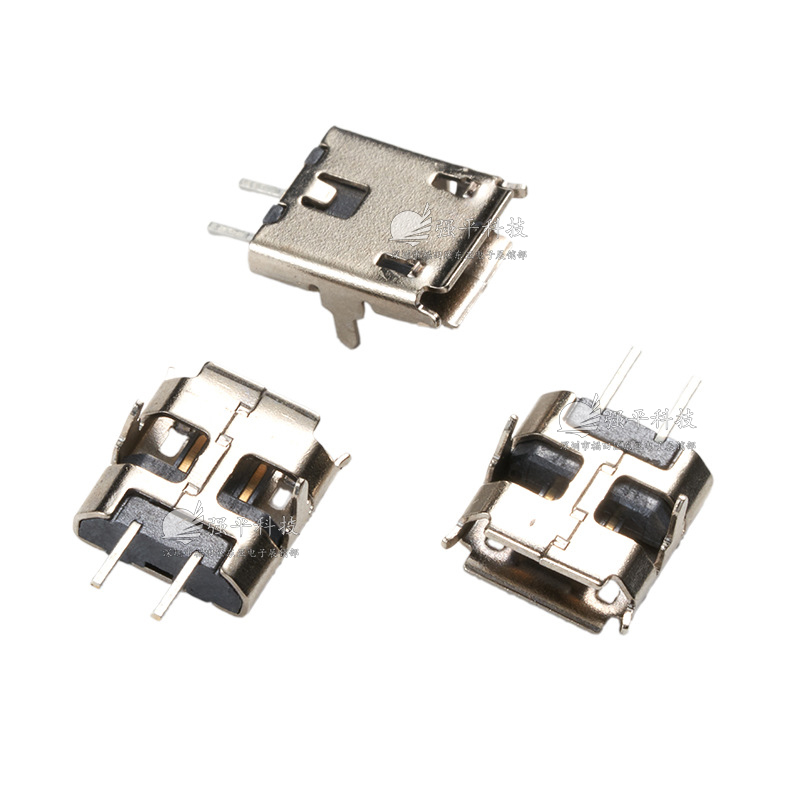 USB连接器 迈克USB2.0母座MICRO 2P直插180度2针前插后贴充电专用插座 规格书 3