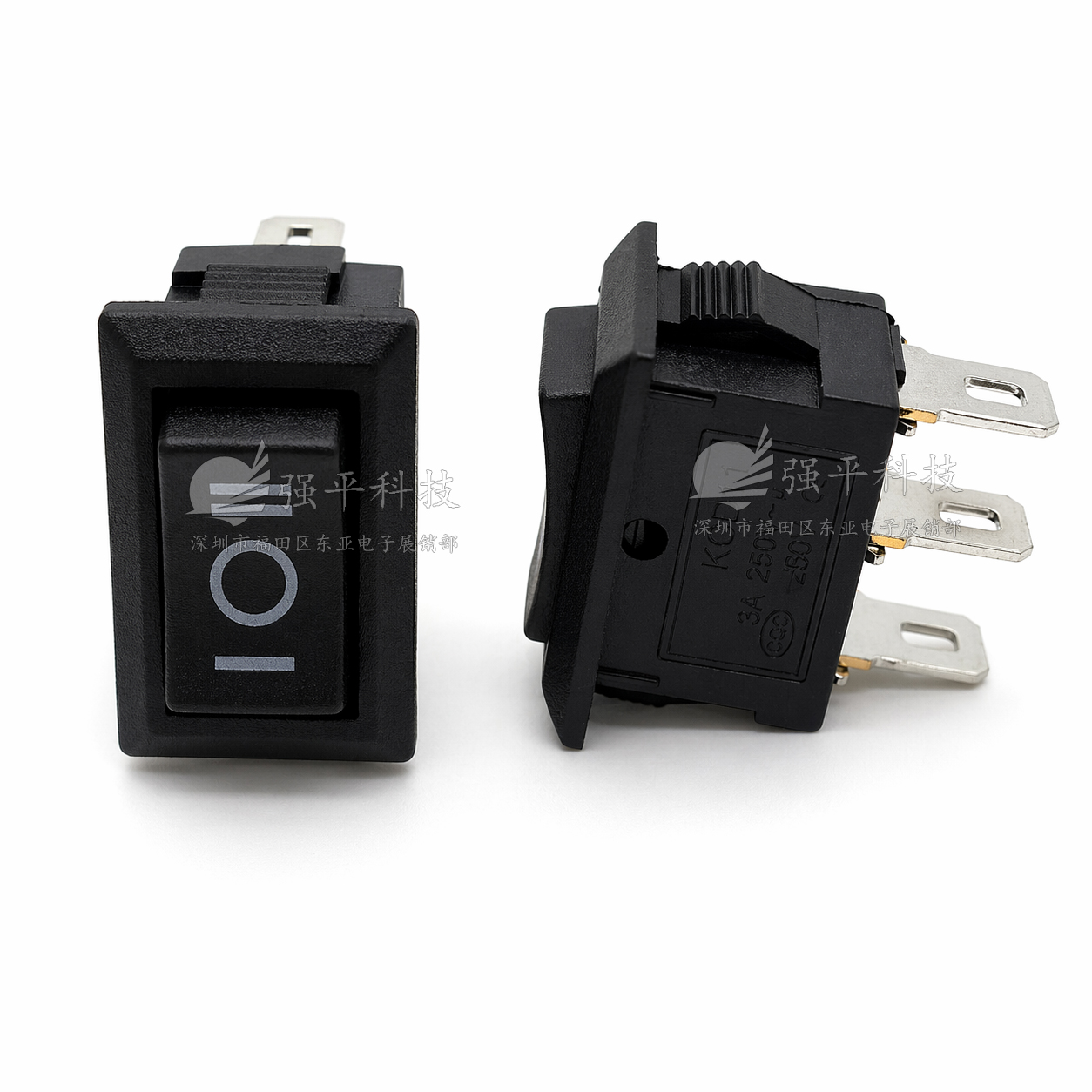船型开关 KCD11小船形开关 3脚三档1015mm3A250V6A125V小型翘板开关 规格书 3