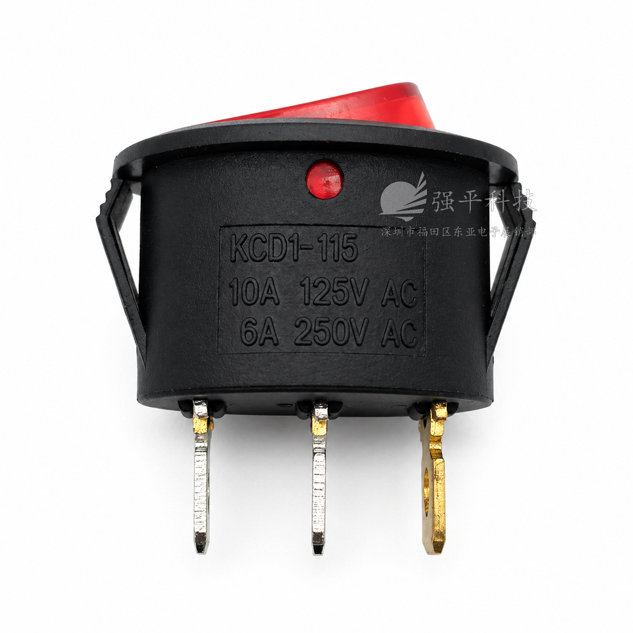 船型开关 KCD1椭圆形 带灯3脚2档 6A250V 10A125V 翘板开关 规格书 4