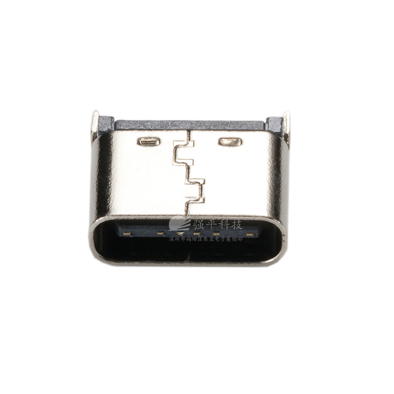 USB连接器 USB2.0母座TYPE-C立式6Pin立贴电源PD快充接口插座 规格书 2