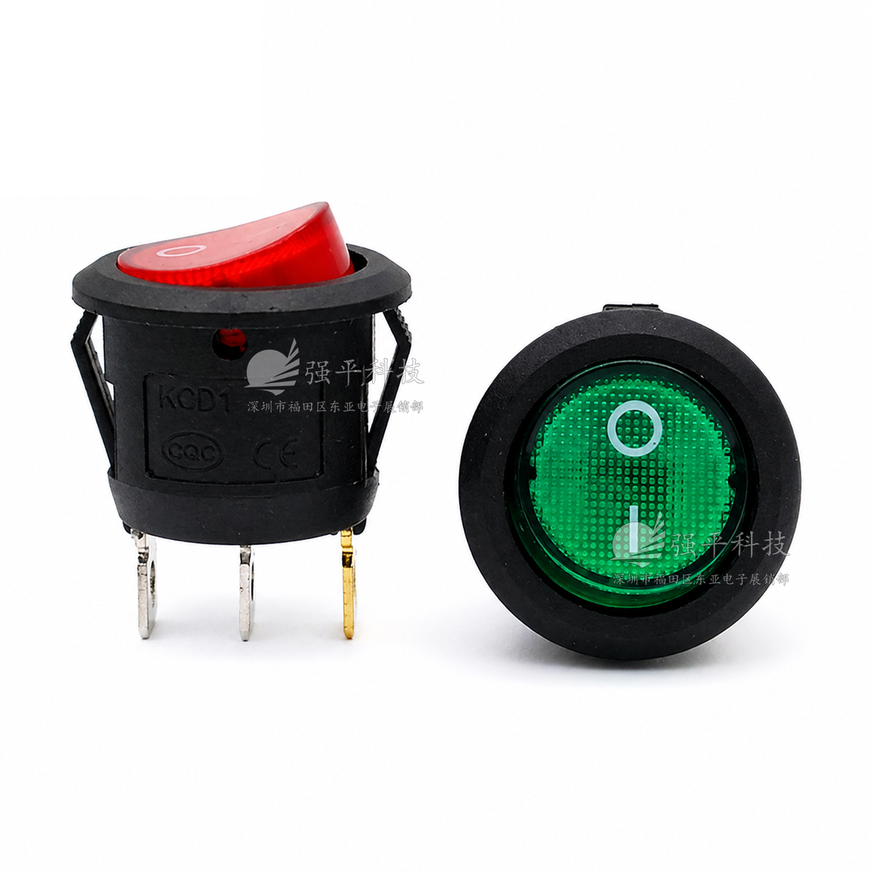 船型开关 KCD1圆型带灯 3脚2档 6A250V 10A125V 23MM 翘板开关 规格书 3