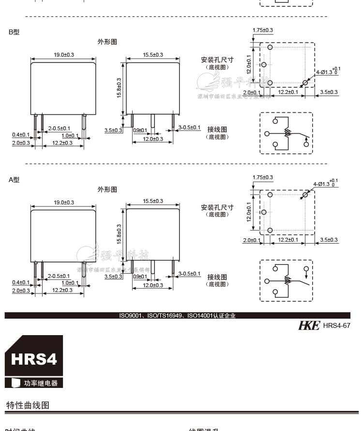 继电器 汇港(HKE)HRS4H-S系列 五脚 5V/12V/24V 原装正品 规格书 4