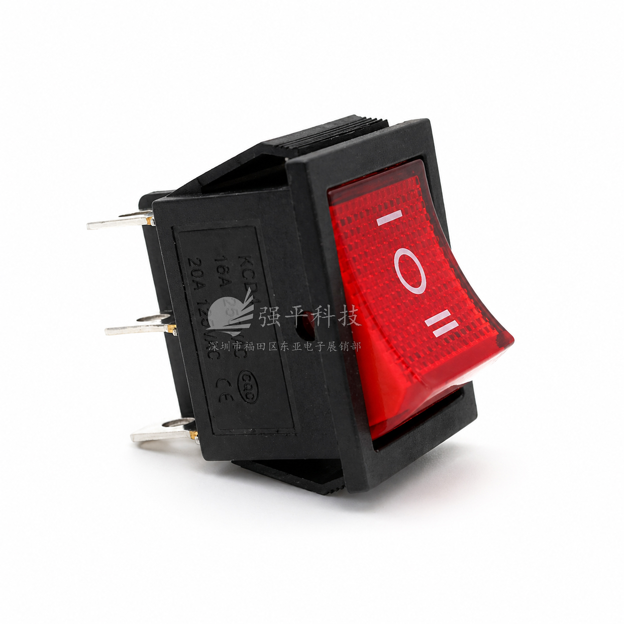 船型开关 KCD4 六脚三档带灯 16A250V 20A125V 31x25mm 大电流 规格书 3
