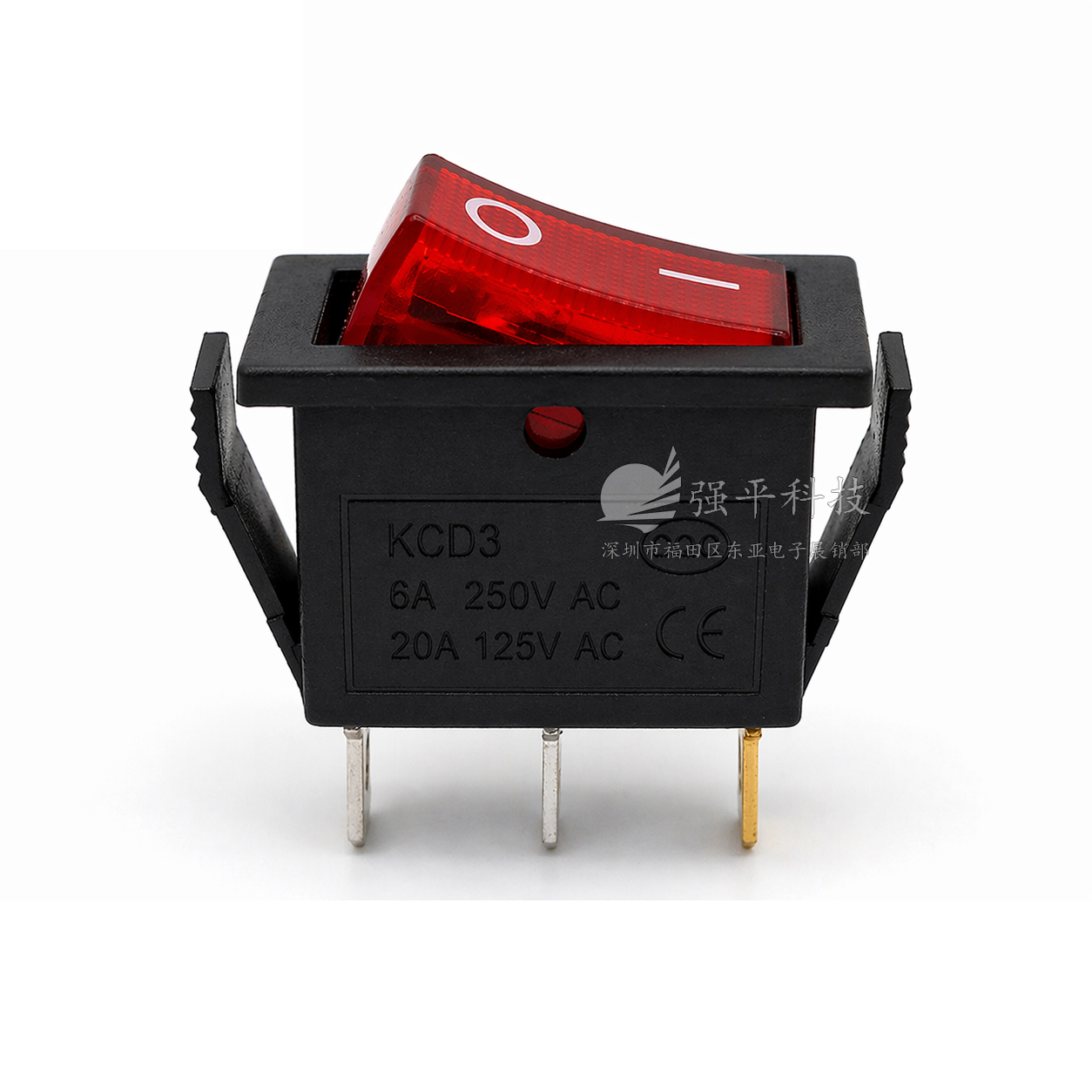 船型开关 KCD3带灯 3脚2档15A250V20A125V大电流翘板开关 规格书 5