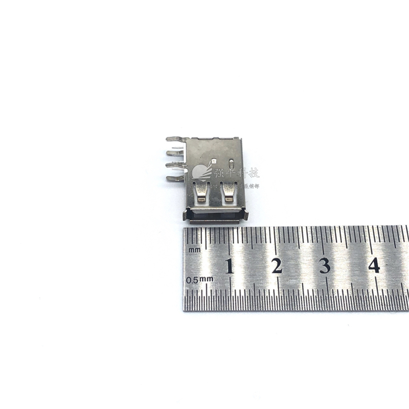 USB连接器 AF长体19.5侧插 卷边白胶铁壳 插座 规格书 6