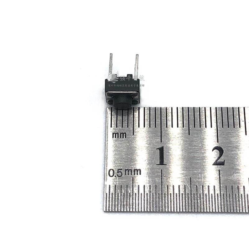 轻触开关 6x6x5mm 中2脚两脚插脚 脚长5mm 规格书 1
