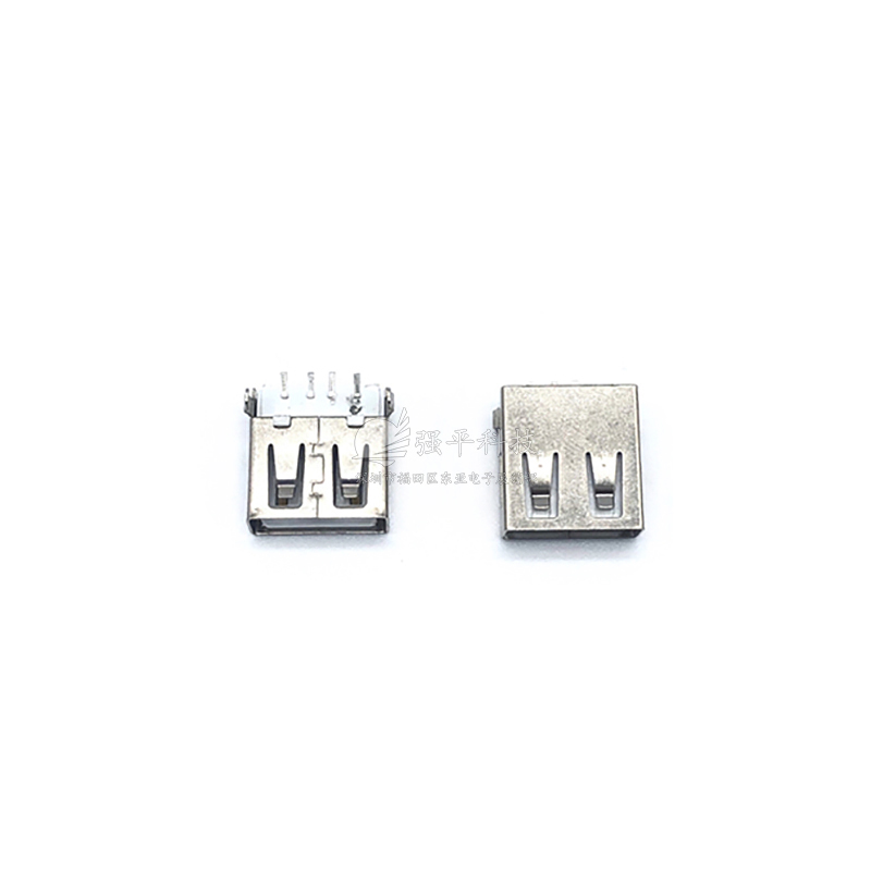 USB连接器 AF沉板180度弯脚直边白胶 插座 规格书 1