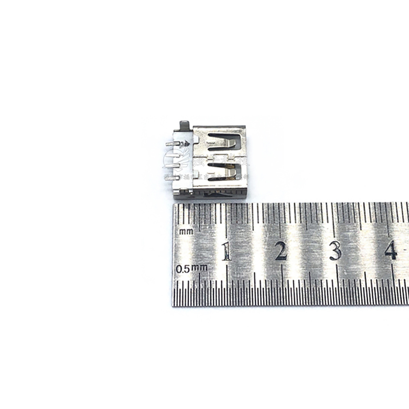USB连接器 AF沉板180度弯脚直边白胶 插座 规格书 2